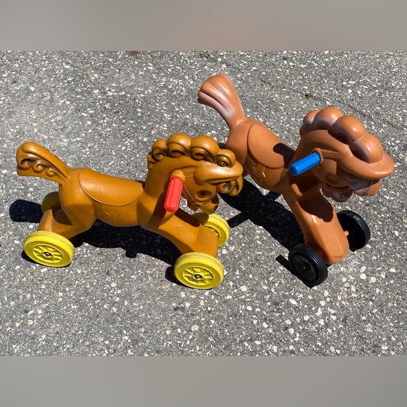 2 vintage blow mold child ride-on horse toys - Picture 1 of 5